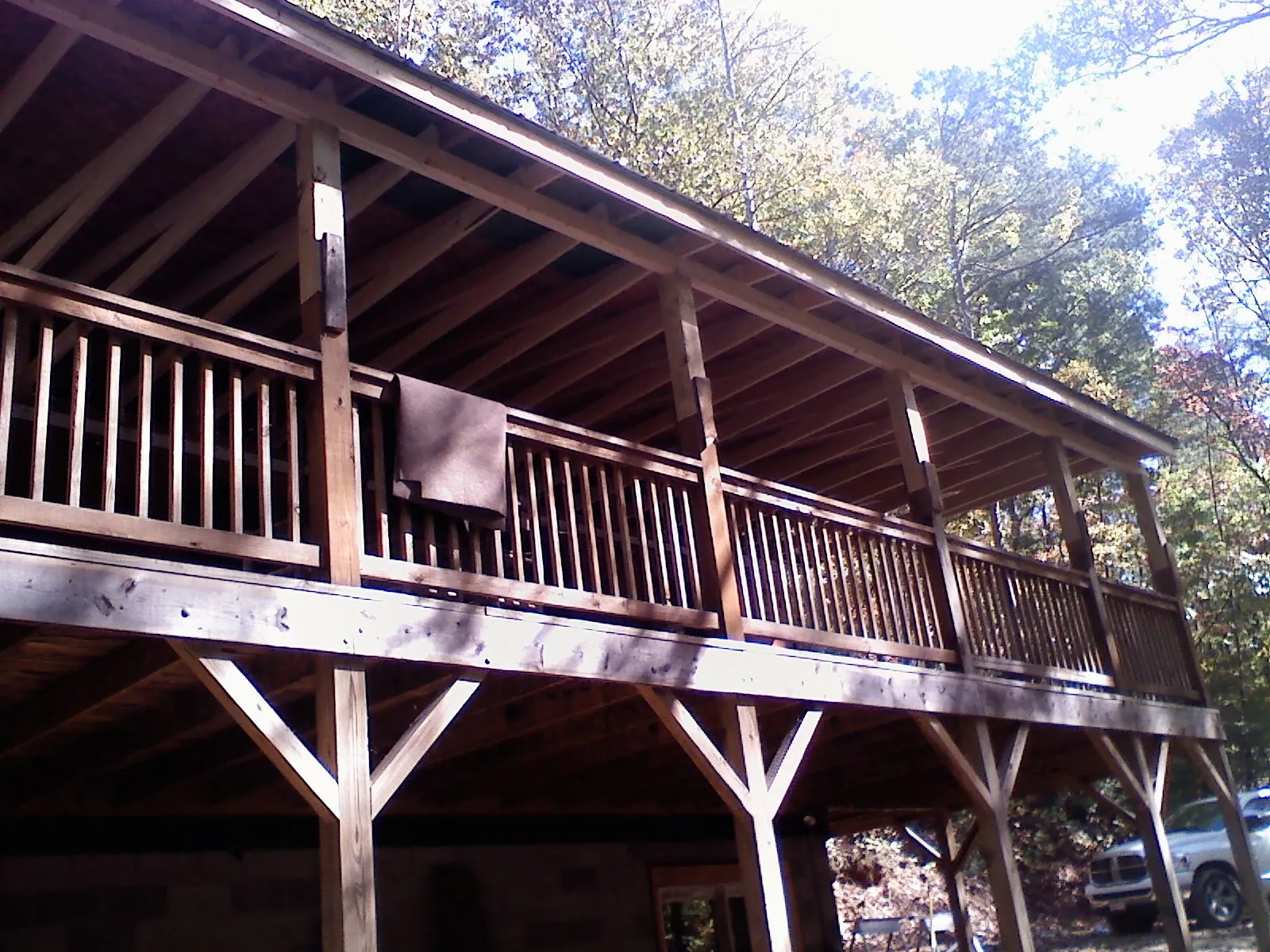 Timber framing under a new elevated porch and deck — Roof Leak Repair in Teasdale by Roofing Brothers